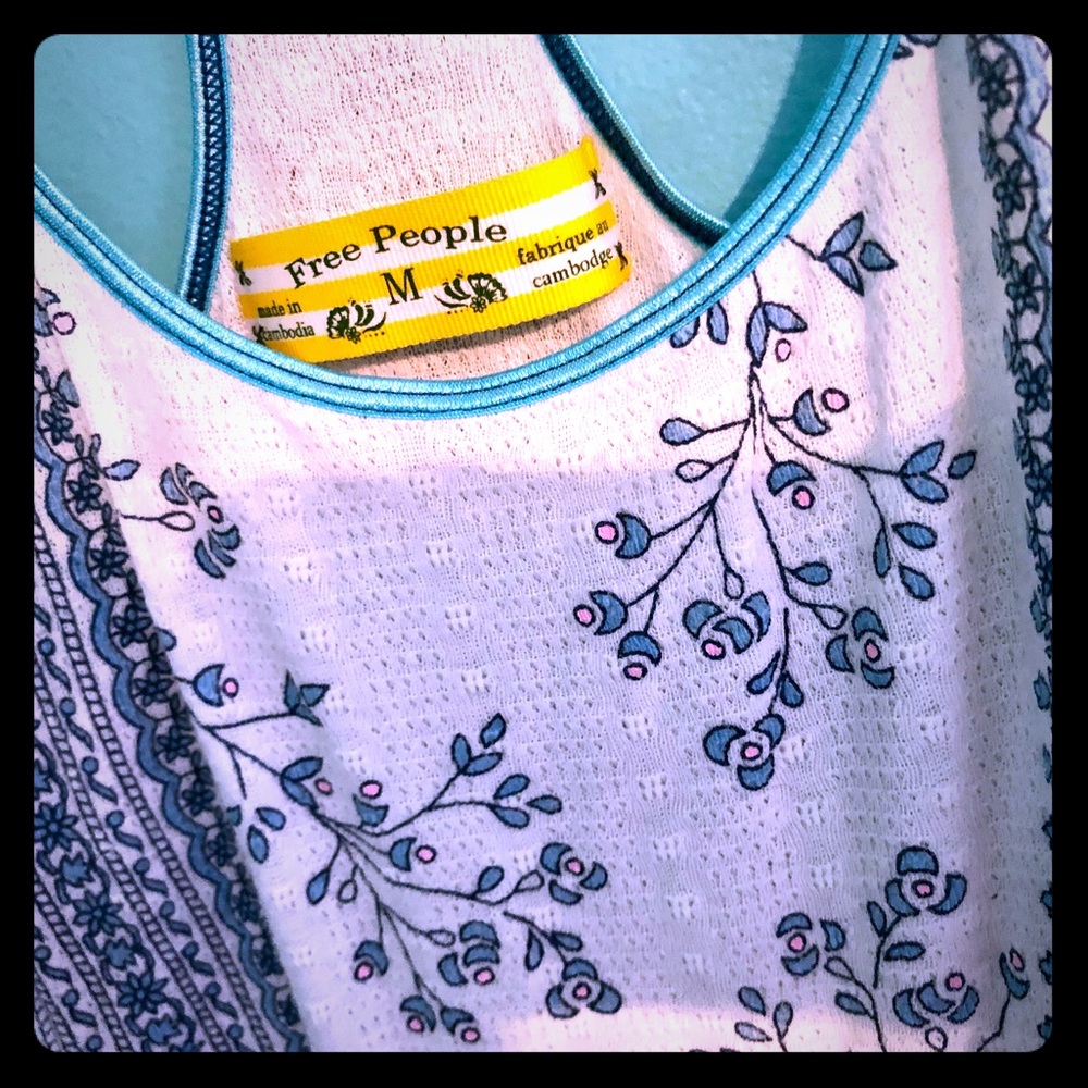 NWOT FREE PEOPLE flower bohemian boho tank top M